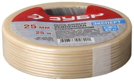 Лента ЗУБР &quot;ЭКСПЕРТ&quot; клеящая однонаправленная, усиленная стекловолокном, 25мм х 50м 12071-25-50 купить в Ноябрьске