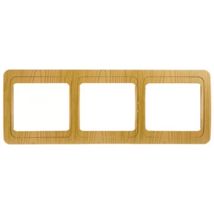 Панель СВЕТОЗАР &quot;ГАММА&quot; накладная, горизонтальная, цвет ольха, 3 гнезда SV-54148-A купить в Ноябрьске