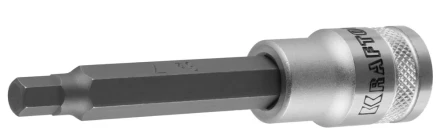 Торцовая бита-головка KRAFTOOL &quot;INDUSTRIE QUALITAT&quot;, удлиненная, материал S2, HEX, сатинированная, 1/2&quot;, H7 27909-07_z01 купить в Ноябрьске