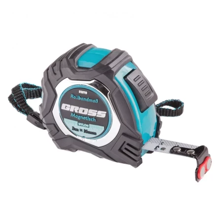 Рулетка Magnetisch 3 м х 16 мм обрезиненный корпус автоматическая фиксация Нейлоновое покрытиеытие зацеп с магнитом Gross 32570 купить в Ноябрьске