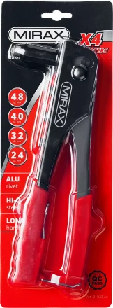 Заклепочник, MIRAX 31033, для алюминиевых заклепок d=2,4 / 3,2 / 4,0 / 4,8 мм, длина 225мм 31033_z01 купить в Ноябрьске