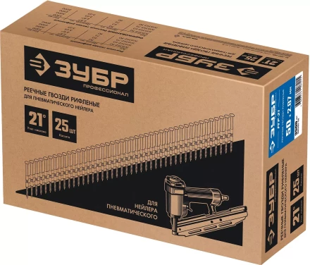 ЗУБР SN21 50 х 2.87 мм, реечные гвозди рифленые, 3500 шт (305392-50) купить в Ноябрьске