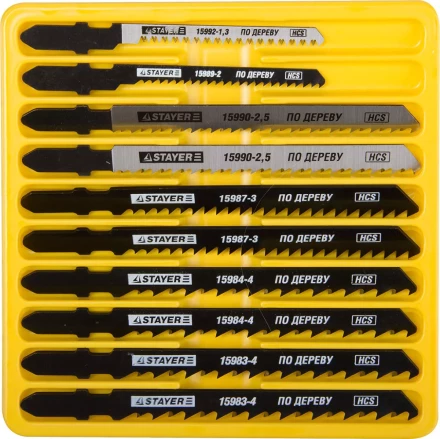 Набор STAYER &quot;PROFI&quot; Пилки &quot;МАСТЕР №1&quot; для эл/лобзика, по дереву, EU-хвост., 10шт 15981-H10-1 купить в Ноябрьске