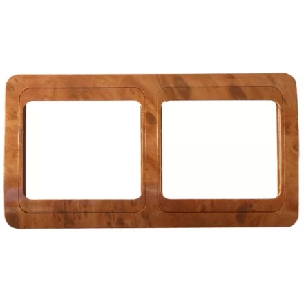 Панель СВЕТОЗАР &quot;ГАММА&quot; накладная, горизонтальная, цвет орех, 2 гнезда SV-54146-N купить в Ноябрьске