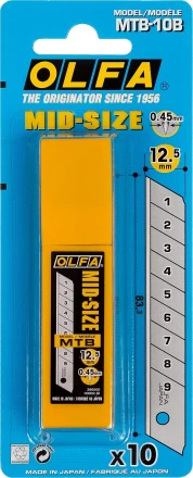 Лезвия OLFA сегментированные для OL-MT-1, 9 сегментов, 12,5мм OL-MTB-10B купить в Ноябрьске