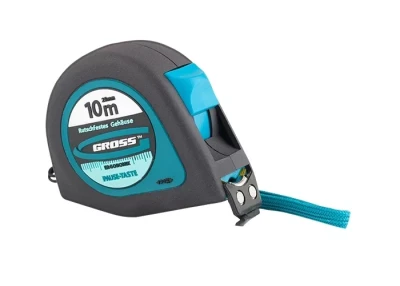 Рулетка "Ergonomisch",10 м x 25 мм, магнитный обрезиненный зацеп  GROSS 31105