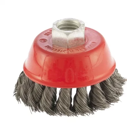 Щетка для УШМ 65 мм М14 &quot;чашка&quot; крученая проволока 0,35 мм MTX 74613 купить в Ноябрьске