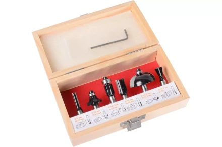 Набор фрез по дереву Вихрь 6шт (хвостовик 8мм), кейс 73/10/6/20 купить в Ноябрьске