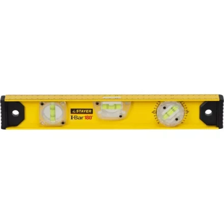 Уровень STAYER "MASTER" "I-Bar" РЕЛЬС двутавровый, 3 противоударных ампулы (1 поворотная на 360 град), линейка, 40см 3470-040_z01 купить в Ноябрьске