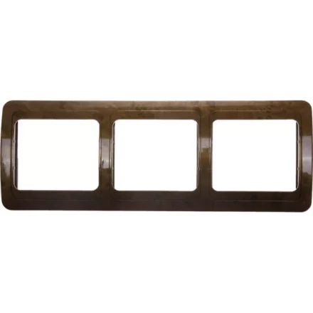 Панель СВЕТОЗАР &quot;ГАММА&quot; накладная, горизонтальная, цвет орех, 3 гнезда SV-54148-N купить в Ноябрьске