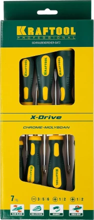 Набор X-Drive, KRAFTOOL 250081-H7: Отвертки профессиональные, SL: 3x80, 5x100, 6x125; PH: 1x80, 2x100; PZ: 1x80, 2x100 250081-H7 купить в Ноябрьске