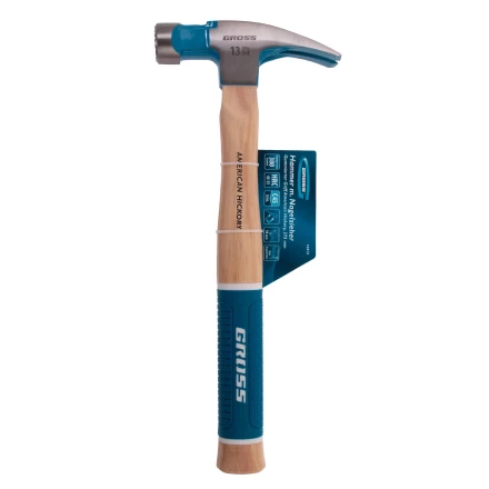 Молоток-гвоздодер GROSS 10413, 380 г, угол 75, магнит, обрезиненная рукоятка American Hickory купить в Ноябрьске