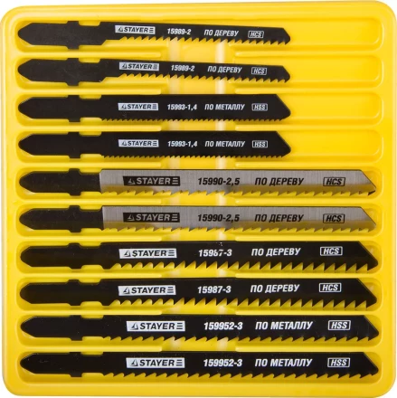 Набор STAYER &quot;PROFI&quot; Пилки &quot;МАСТЕР №3&quot; для эл/лобзика, по дереву, мет. и пластику, EU-хвост.,10шт 15981-H10-3 купить в Ноябрьске
