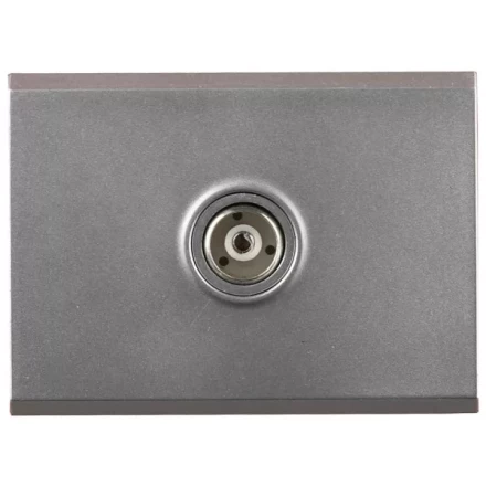 Розетка СВЕТОЗАР "ЭФФЕКТ" телевизионная, без вставки и рамки, цвет светло-серый металлик SV-54415-SM купить в Ноябрьске