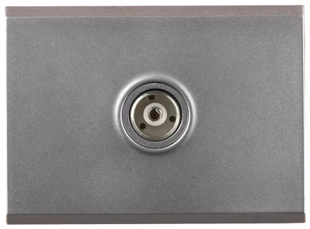 Розетка СВЕТОЗАР "ЭФФЕКТ" телевизионная, без вставки и рамки, цвет светло-серый металлик SV-54415-SM купить в Ноябрьске