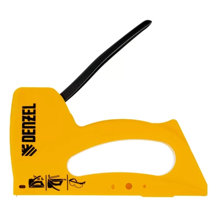 Степлер пластиковый, скобы в комплекте, тип 53, 6-10 мм Denzel 40221 купить в Ноябрьске