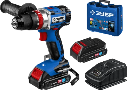 Бесщеточная дрель-шуруповерт ударная Зубр, 2 АКБ T7 (2 Ач), в кейсе DBS-201-22 серия «ПРОФЕССИОНАЛ» купить в Ноябрьске