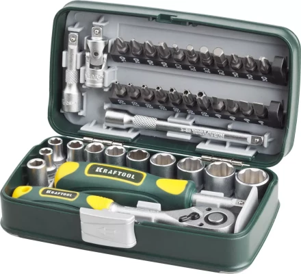 Набор KRAFTOOL &quot;INDUSTRIE&quot;: Слесарно-монтажный инструмент, компактный, 1/4&quot;, 38 предм 27970-H38 купить в Ноябрьске