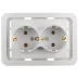 Розетка СВЕТОЗАР &quot;ГАММА&quot; двойная, с заземлением, цвет белый, 16А/~250В SV-54107-W купить в Ноябрьске