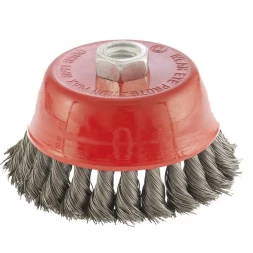 Щетка для УШМ, 100 мм, М14, "чашка", крученая проволока 0,35 мм MTX 74615