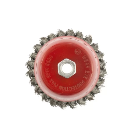 Щетка для УШМ, 100 мм, М14, &quot;чашка&quot;, крученая проволока 0,35 мм  MTX 74615 купить в Ноябрьске