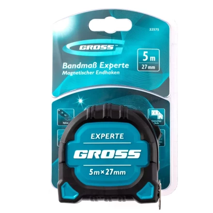 Рулетка нейлон Experte 5м x 27мм двухкомпон. корпус магнит двухстор. разметка Gross 32575 купить в Ноябрьске
