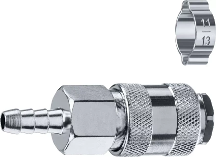 ЗУБР штуцер елочка, 8 мм - рапид муфта, переходник с обжимным хомутом, Профессионал (64917-08) купить в Ноябрьске