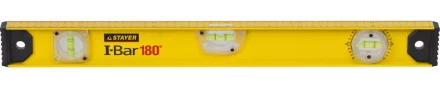 Уровень STAYER &quot;MASTER&quot; &quot;I-Bar&quot; РЕЛЬС двутавровый, 3 противоударных ампулы (1 поворотная на 360 град), линейка, 60см 3470-060_z01 купить в Ноябрьске