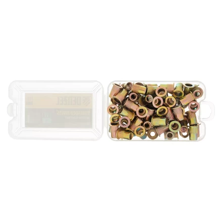 Заклепки резьбовые, стальные, оцинкованные, М6, пластиковый кейс, 70 шт. Denzel 40603 купить в Ноябрьске