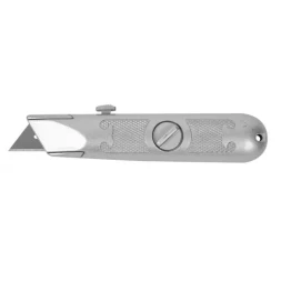 Нож ЗУБР &quot;МАСТЕР&quot; с трапециевидным лезвием тип А24, метал. корпус, выдвижное лезвие с автоматической фиксацией 09220_z01