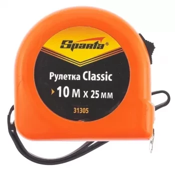 Рулетка Classic, 10 м х 25 мм, пластиковый корпус  SPARTA 31305 купить в Ноябрьске