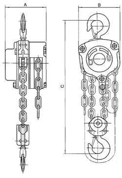 Таль ручная цепная тип HSZ-C г-п 2 тонн H=3 метра купить в Ноябрьске