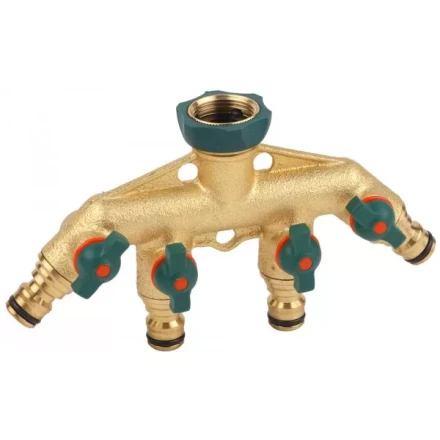 Распределитель RACO &quot;Profi-Plus&quot; четырехканальный, латунный с покрытием TPR, 3/4&quot; 4244-55134D купить в Ноябрьске