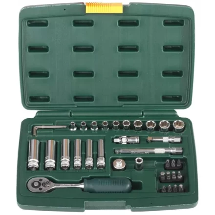 Набор KRAFTOOL &quot;INDUSTRIE QUALITAT&quot; Торцовые головки, 1/2&quot;, 1/4&quot;, 37 предметов 27881-H37 купить в Ноябрьске