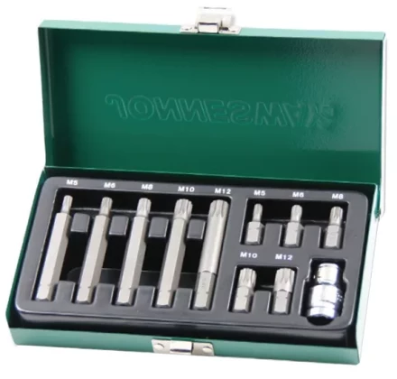 Набор вставок-бит SPLINE М-профиль 30-75мм М5-М12 11предметов Jonnesway S29H4111S 47395 купить в Ноябрьске