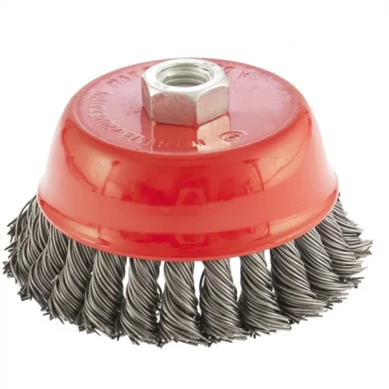 Щетка для УШМ 125 мм М14 &quot;чашка&quot; крученая проволока 0,35 мм MTX 74617 купить в Ноябрьске