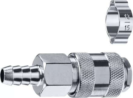 ЗУБР штуцер елочка, 10 мм - рапид муфта, переходник с обжимным хомутом, Профессионал (64917-10) купить в Ноябрьске