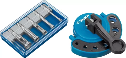 Набор ЗУБР &quot;ПРОФЕССИОНАЛ&quot;: Алмазные трубчатые сверла по керамике с кондуктором, гальваника, зерно 60, d=4/6/8/10/12мм, 6шт 29851-H6 купить в Ноябрьске