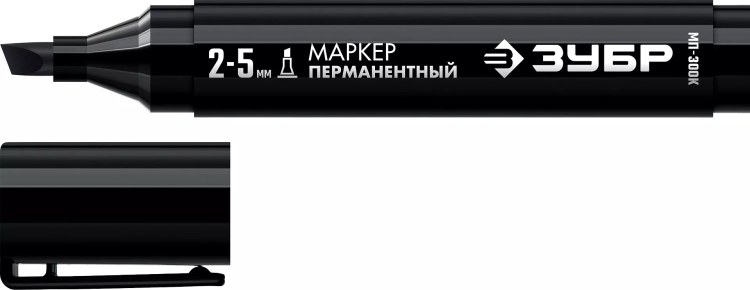 ЗУБР МП-300К чёрный, 2-5 мм, клиновидный перманентный маркер (06323-2) купить в Ноябрьске