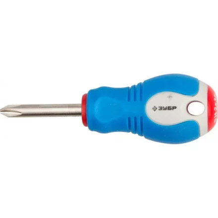 Отвертка ЗУБР, Cr-V сталь, трехкомпонентная рукоятка, цветовая индикация типа шлица, PH №2, 38мм 25252-2-038_z01 купить в Ноябрьске