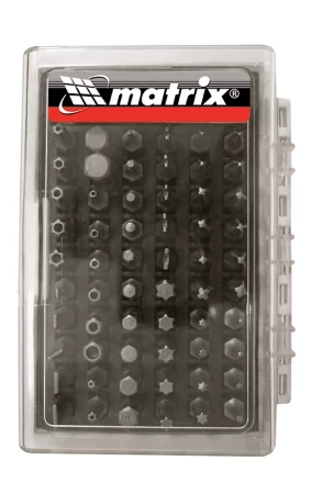 Набор бит с магнитным держателем, CrV,61шт MATRIX 11387 купить в Ноябрьске