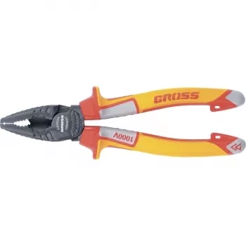 Плоскогубцы комбинированные, диэлектрические трехкомпонентные рукоятки до 1000 В, 180 мм GROSS 16989 купить в Ноябрьске