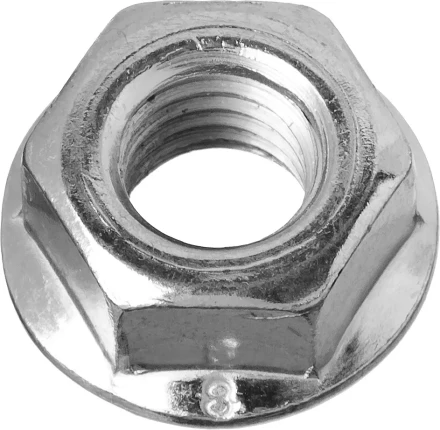 Гайка DIN 6923 с фланцем, M10, 4 шт, кл. пр. 8, оцинкованная, ЗУБР 303636-10 купить в Ноябрьске