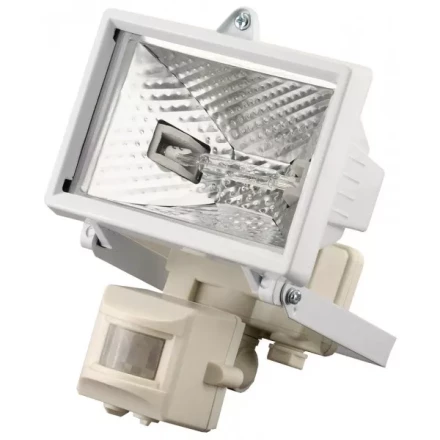 Прожектор галогеновый СВЕТОЗАР с датчиком движения, с дугой крепления под установку, цвет белый, 150Вт SV-57111-W купить в Ноябрьске