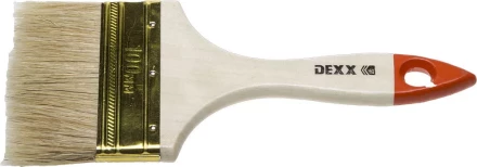 Кисть флейцевая DEXX, деревянная ручка, натуральная щетина, индивидуальная упаковка, 100мм 0100-100_z02 купить в Ноябрьске