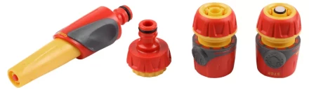 Набор поливочный GRINDA &quot;Premium&quot;, пластмассовый с TPR, 4 предмета: наконечник, 2 соединителя 1/2&quot;, адаптер; 1/2&quot;-3/4&quot; 8-427284 купить в Ноябрьске