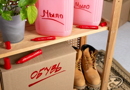 ЗУБР МП-300К красный, 2-5 мм, клиновидный перманентный маркер (06323-3) купить в Ноябрьске