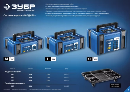 ЗУБР МОДУЛЬ-25, 440 х 310 х 250 мм, (17), размер XL, пластиковый ящик для инструментов, Профессионал (38165-25) купить в Ноябрьске