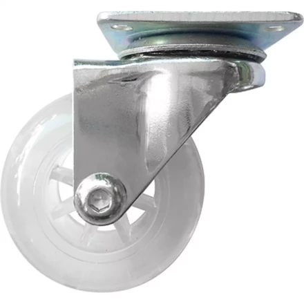 Колесо ПУ прозрачное поворотное d-50 мм, крепление платформенное Сибртех 68732 купить в Ноябрьске