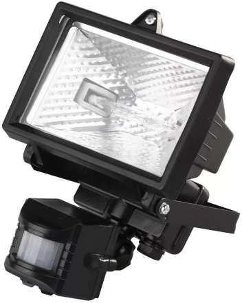Прожектор галогеновый СВЕТОЗАР с датчиком движения, с дугой крепления под установку, цвет черный, 150Вт SV-57111-B купить в Ноябрьске
